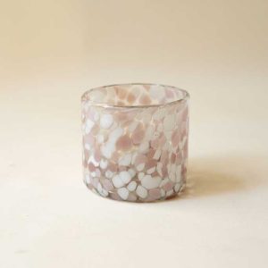 Pink and White 8x8 Old Fashioned Glass