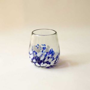 Large Cobalt and White Speckled Round Tumbler