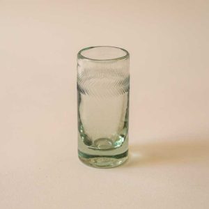 Clear Shot Glass with Decorative Dot Engraving