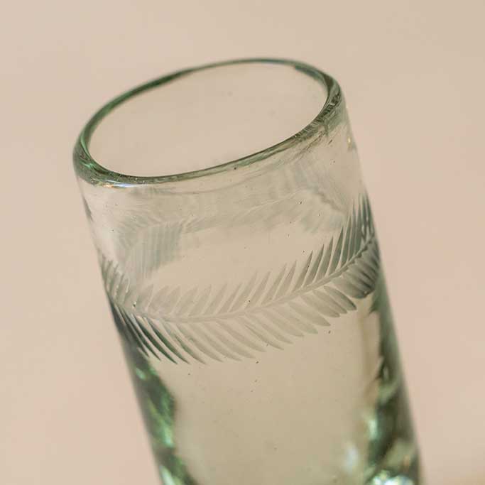 Clear Shot Glass with Decorative Dot Engraving - Image 2