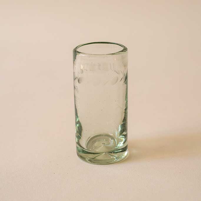 Clear Shot Glass with Decorative Dot Engraving - Image 4